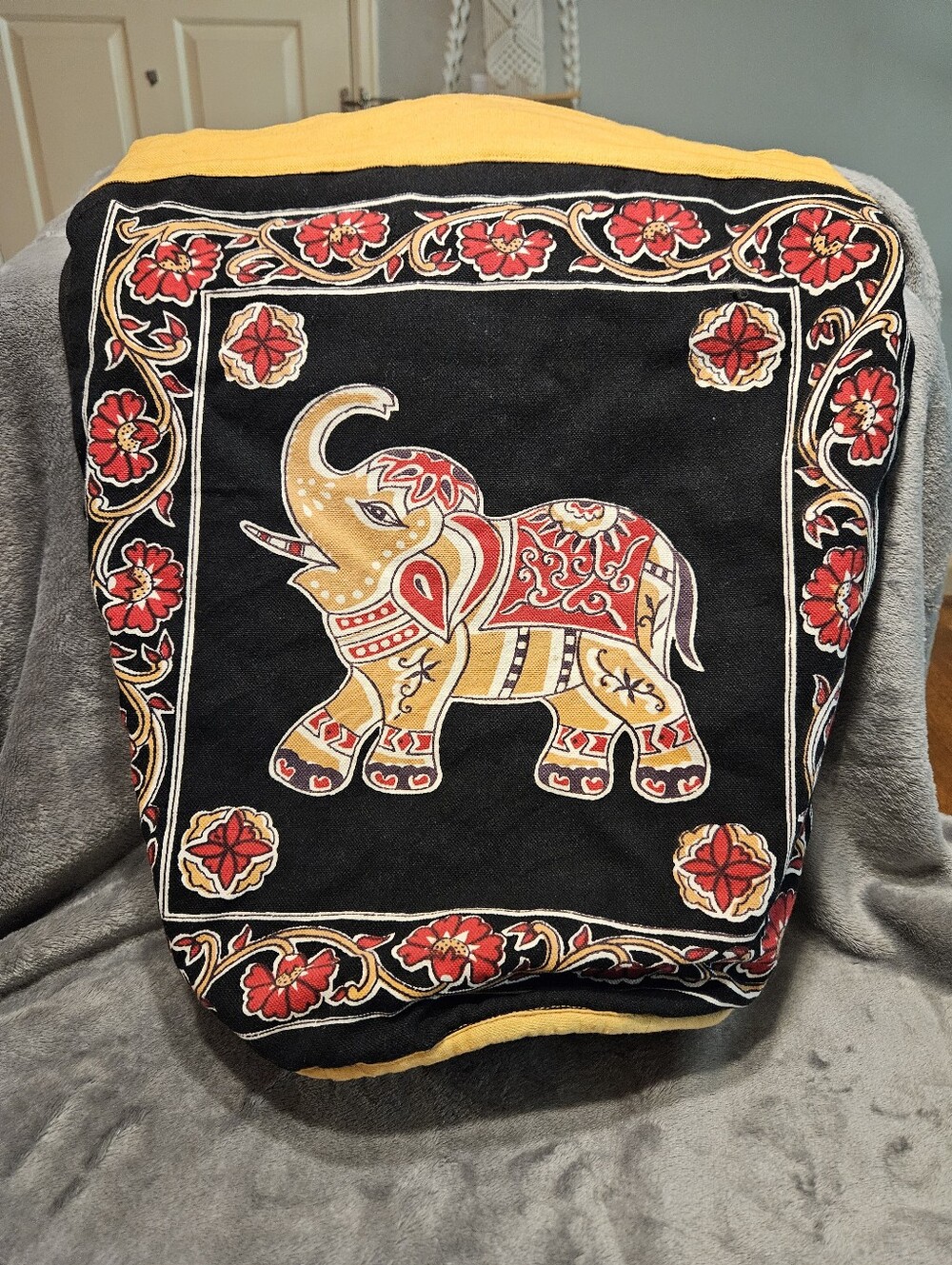 Bohemian-style elephant backpack